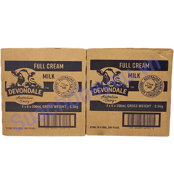 Combo 3 thùng Sữa tươi Nguyên kem Devondale Úc hộp 200ml