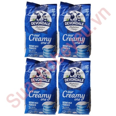 Combo 4 bịch Sữa bột nguyên kem Úc Devondale bịch 1kg