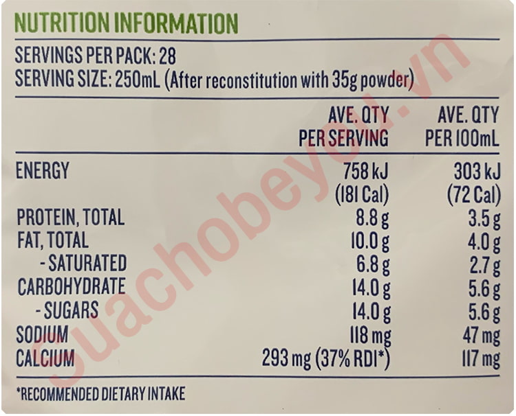 Sữa bột nguyên kem Úc Devondale bịch 1kg