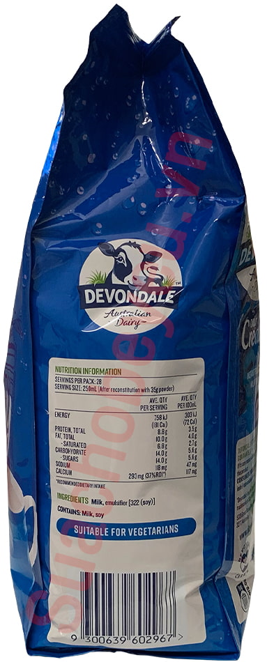 Sữa bột nguyên kem Úc Devondale bịch 1kg