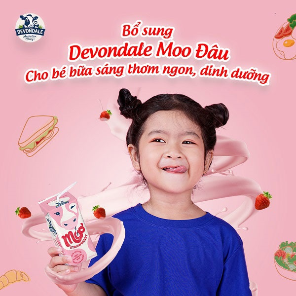 Thùng sữa tươi Devondale Úc vị dâu hộp 200ml