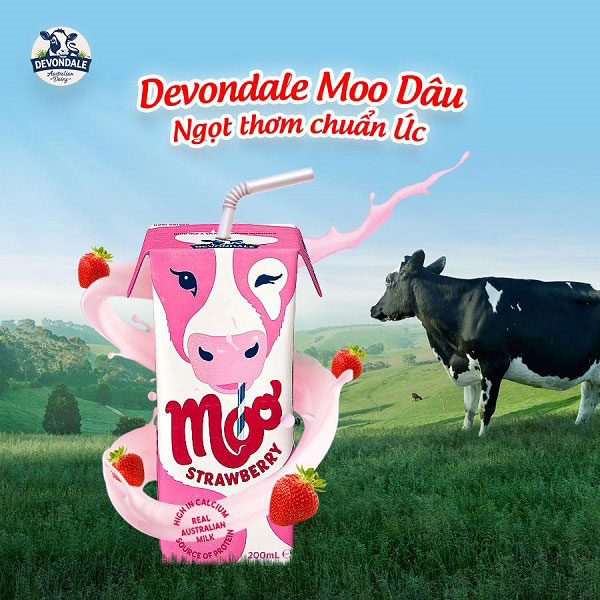 Thùng sữa tươi Devondale Úc vị dâu hộp 200ml