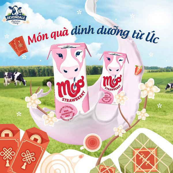 Thùng sữa tươi Devondale Úc vị dâu hộp 200ml