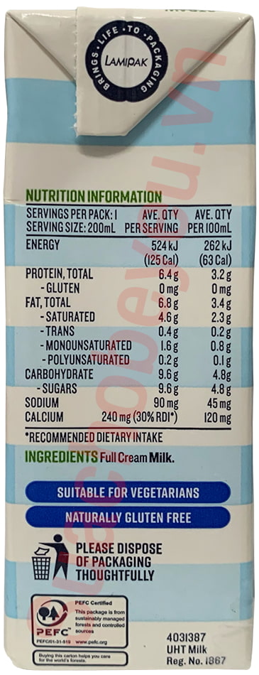 Sữa tươi nguyên kem Devondale Úc hộp 200ml